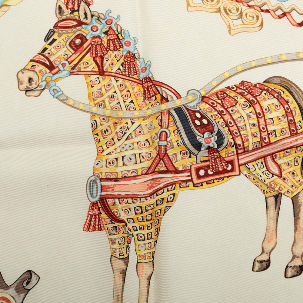 Pre-Loved Hermes Paperoles Silk Scarf 90 - Picture 4 of 9